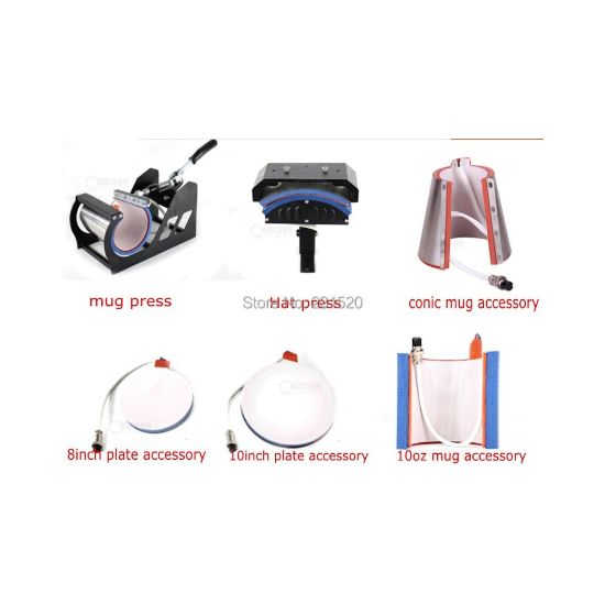 图片 7 in 1 Digital Combo Heat Press Machine Heat Transfer T-shirt Printer