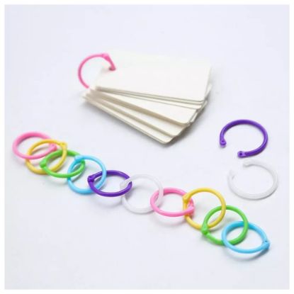 图片 30Pcs Plastic Loose Leaf Binding Rings Candy Color Coil Binder Hoop Ho