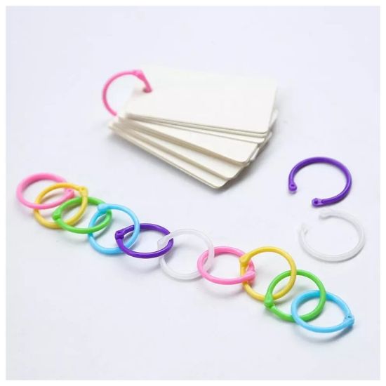 图片 30Pcs Plastic Loose Leaf Binding Rings Candy Color Coil Binder Hoop Ho