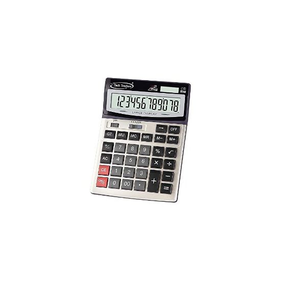 图片 Extra Large Desktop Calculator, Extra Large Key Solar and Battery Dual Power Portable 12 Digit Large LCD Display Model 2019