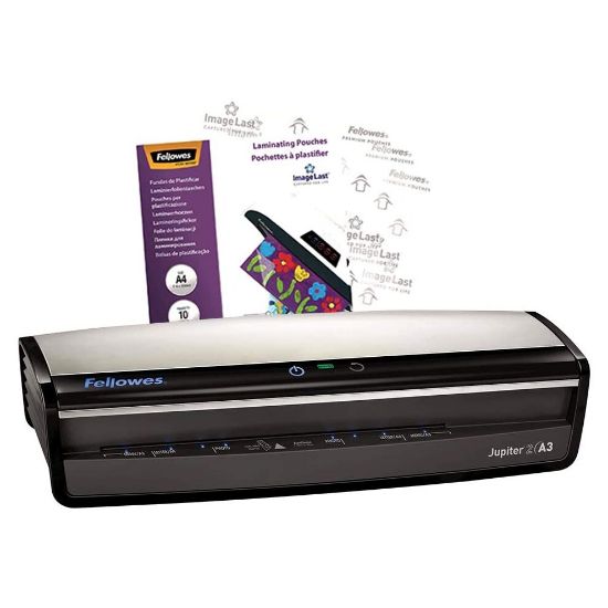 图片 Fellowes Jupiter 2 A3 Office Laminator, 80-250 Micron, Rapid 1 Minute Warm Up Time, Including 10 Free Pouches