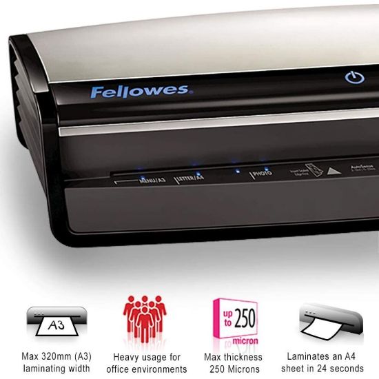 图片 Fellowes Jupiter 2 A3 Office Laminator, 80-250 Micron, Rapid 1 Minute Warm Up Time, Including 10 Free Pouches