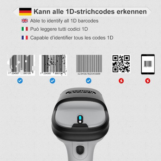 图片 Inateck Barcode Scanner Bluetooth, Wireless 15 continuous working days 35m Range