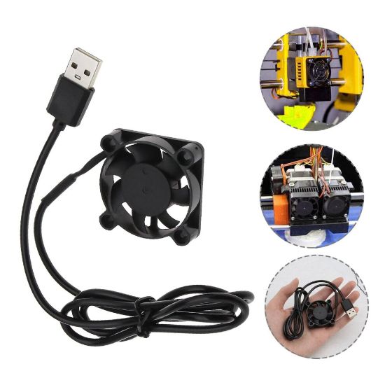 图片 2pcs USB Plug 3D Printer 4010 Brushless Cooling Fan 5V DC Dual Ball Bearing