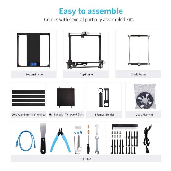 图片 Creality 3D Ender 5 Plus 3D Printer, with BL touch, Glass Building Plate and Touch Screen, Dual Z Axis Lead Screw, Large Print Size of 350x350x400mm