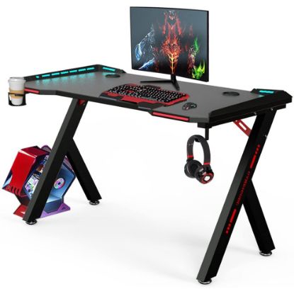 图片 (Desk) Gaming Desk RGB Lighting Home Office Desk