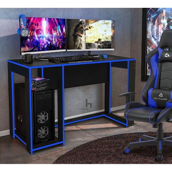 图片 (Black With Red Trim) Ryker Gaming Desk Computer Table Workstation Laptop PC Home Office Study Crafting