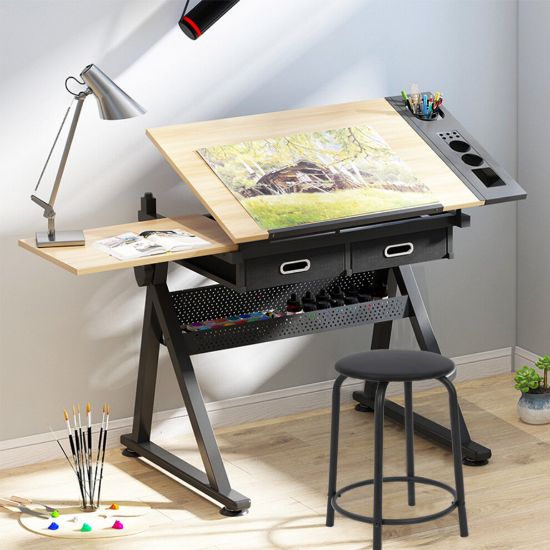 图片 Adjustable Drafting Table Drawing Craft Art Board Home Office Desk