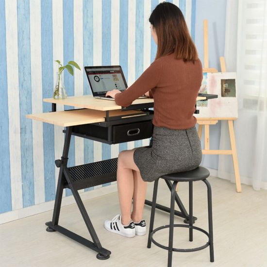 图片 Adjustable Drafting Table Drawing Craft Art Board Home Office Desk