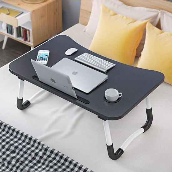 图片 Laptop Desk Laptop Bed Tray Table Large Foldable Laptop Notebook Stand Desk with Ipad and Cup Holder