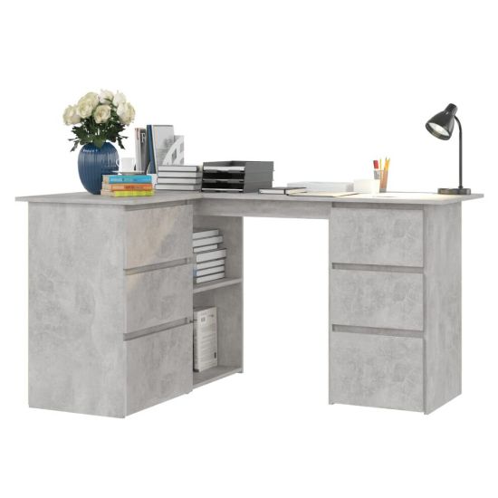 图片 Corner Desk Concrete Grey 145x100x76 cm Chipboard