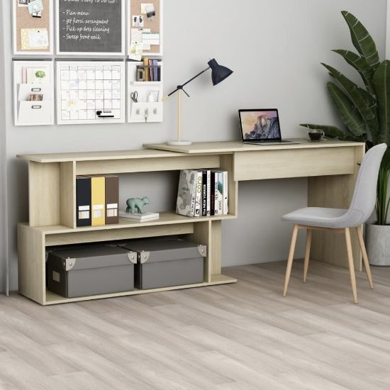 图片 Corner Desk Sonoma Oak 200x50x76 cm Chipboard