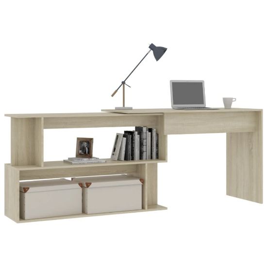 图片 Corner Desk Sonoma Oak 200x50x76 cm Chipboard