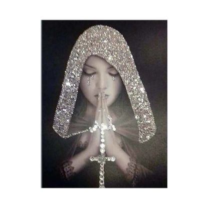 图片 DIY 5D Diamond Painting Prayer Women Full Drill Wall Decor