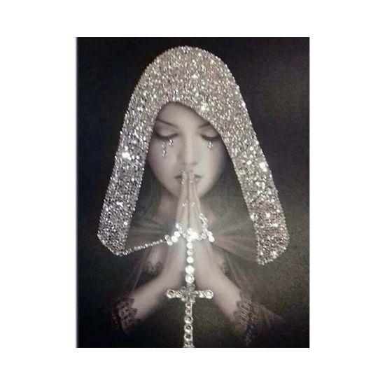 图片 DIY 5D Diamond Painting Prayer Women Full Drill Wall Decor