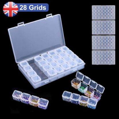 图片 4Packs Diamond Painting Accessories Boxes, 28 Grids Storage Boxes