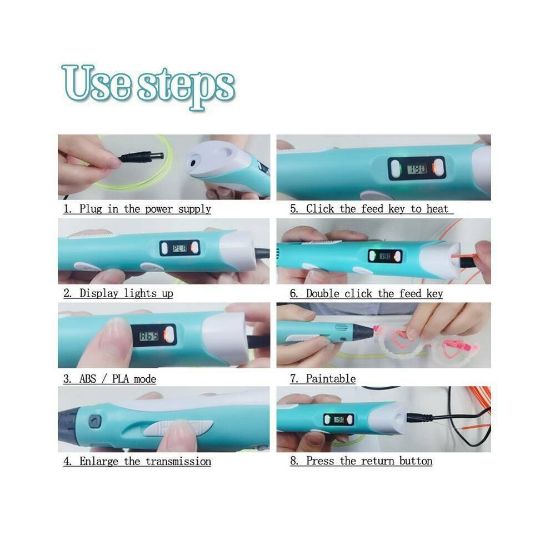 图片 Doodle Art 3D Printing Pen LCD Screen USB PLA Filaments Crafting Set Kids Gifts