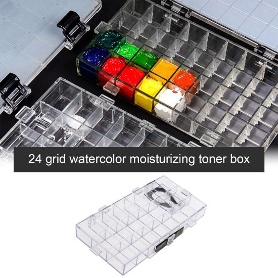 图片 Painting Palette Box 24-Well Empty Airtight Paints Container Leak Proof