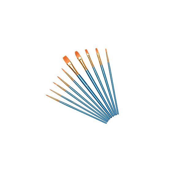 图片 Vicloon 10Pcs Paint Brushes, Professional Painting Brushes Set Nylon Hair Artist Paint Brushes for Acrylic Oil Watercolor Gouache Face Painting