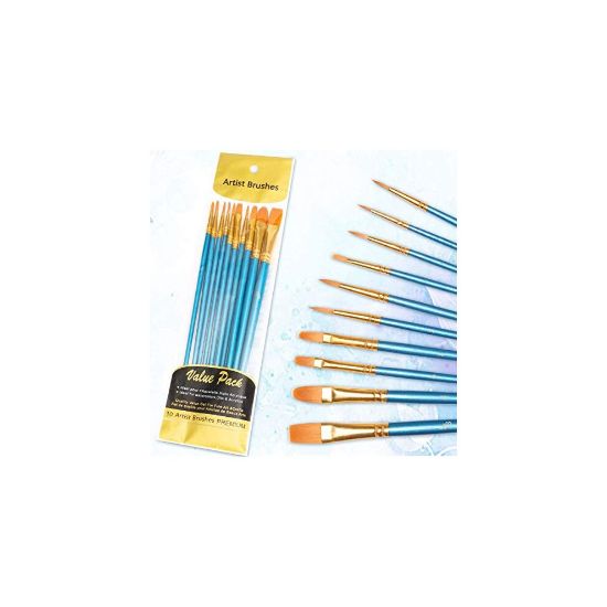 图片 Vicloon 10Pcs Paint Brushes, Professional Painting Brushes Set Nylon Hair Artist Paint Brushes for Acrylic Oil Watercolor Gouache Face Painting