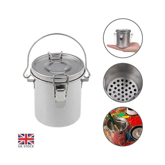 图片 Portable Artist Stainless Steel Brush Clean Bucket Washer for Oil Painting