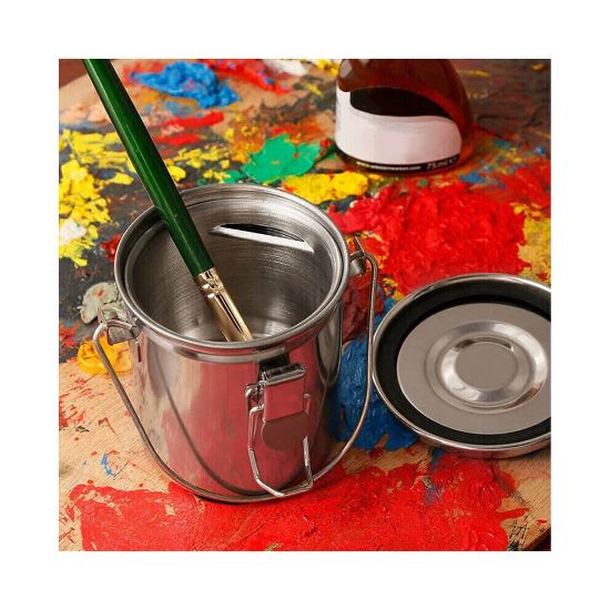 图片 Portable Artist Stainless Steel Brush Clean Bucket Washer for Oil Painting