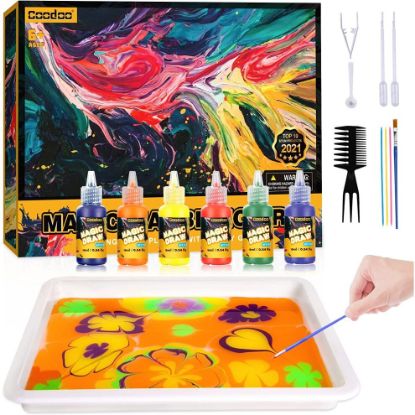 图片 Water Marbling Paint for Kids - Arts and Crafts for Girls & Boys Crafts Kits Ideal Gifts for Kids Age 6+ 8-12