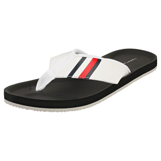 图片 Tommy Hilfiger Comfortable Padded Mens Beach Sandals in White - Size 10 UK