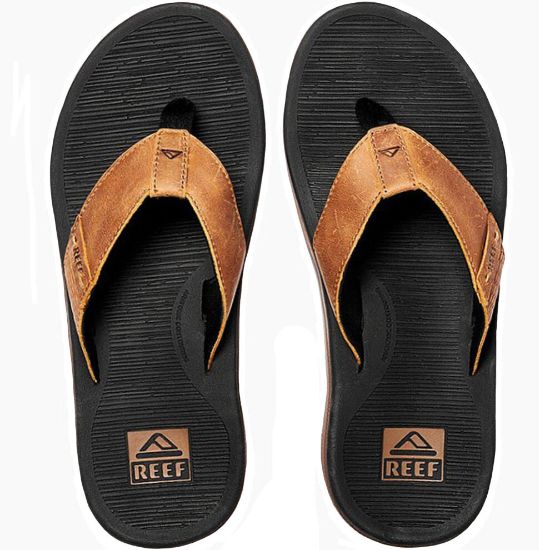 图片 (7 UK, Black & Tan) Reef Mens Santa ANA Summer Beach Pool Sandals Thongs Flip Flops - Black & Tan