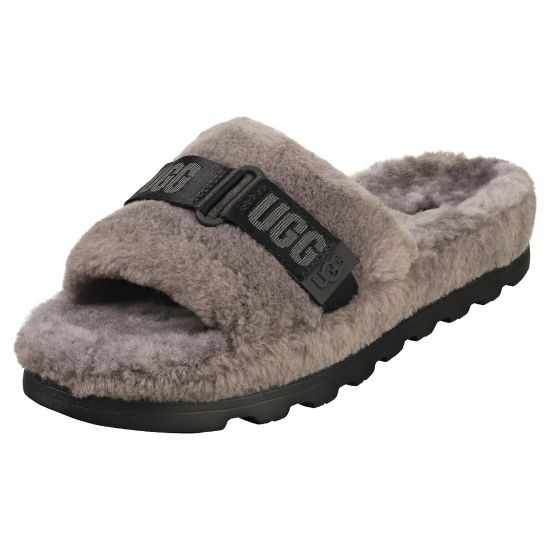 图片 UGG Fluff Up Mens Slide Sandals in Charcoal - 8 UK