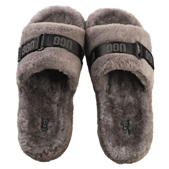 图片 UGG Fluff Up Mens Slide Sandals in Charcoal - 8 UK