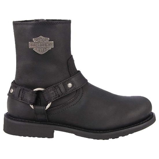 图片 (Black, UK 8) Harley Davidson Scout Mens Zip Motorcycle Biker Chelsea Ankle Boots