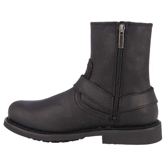 图片 (Black, UK 8) Harley Davidson Scout Mens Zip Motorcycle Biker Chelsea Ankle Boots