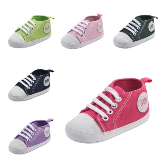 图片 Baby Canvas Classic Sports Sneakers Newborn Baby Boys Girls First Walkers Shoes