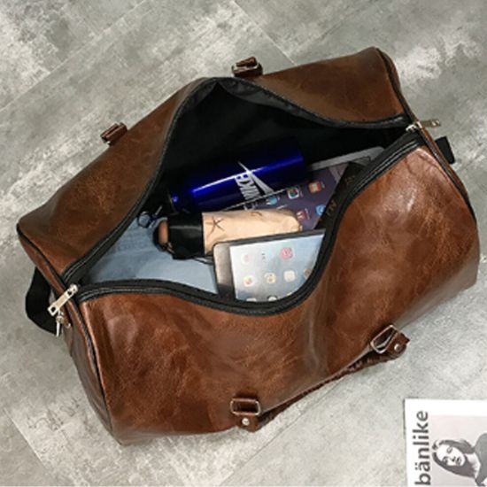 图片 Leather Duffle Gym Travel Luggage Handbag