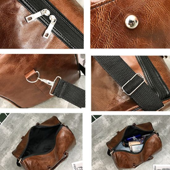 图片 Leather Duffle Gym Travel Luggage Handbag