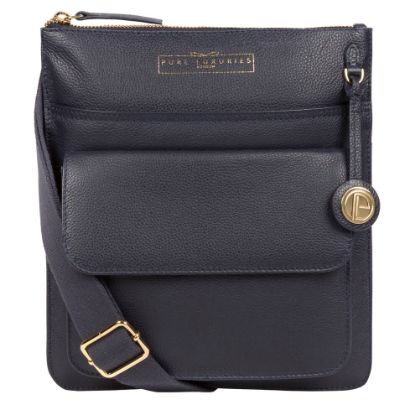 图片 'Langley' Navy Leather Cross Body Bag