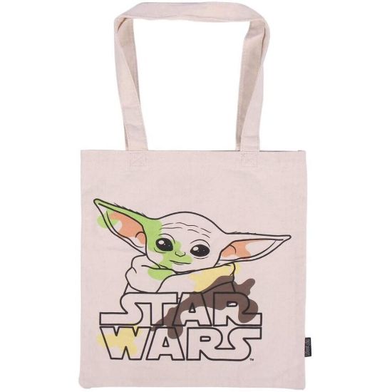 图片 Cerdá Women's Bolso de Algodón Orgánico Baby Yoda - Licencia Oficial Star Wars Organic Cotton Bag-Official Licence, White, M