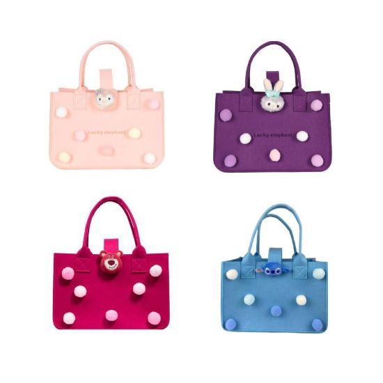 图片 11.8In Felt Tote Bag Ladies Fashion Shopping Organizer Bag