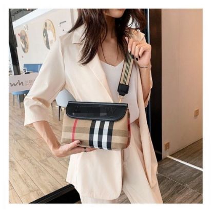 图片 Burberry Style Brown Plaid Ladies Note Bag Hand Bags Cross-Body Bag