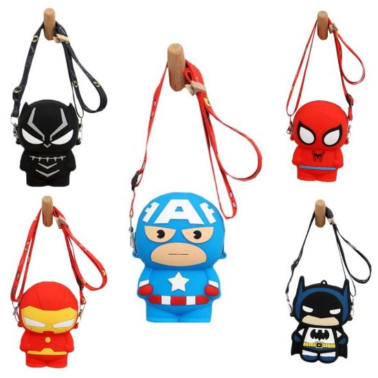 图片 Children Toys For Girls Boys Spiderman Ironman Captain America Silicone Pocket